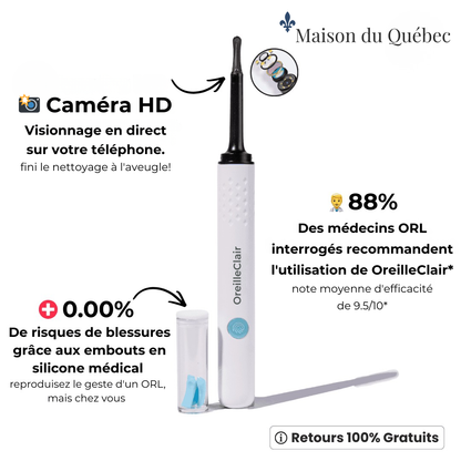 OreilleClair™ – Nettoyeur d’oreille avec caméra HD