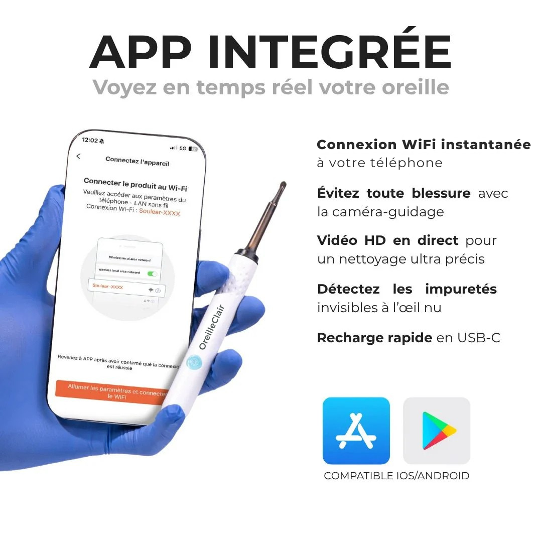 OreilleClair™ – Nettoyeur d’oreille avec caméra HD