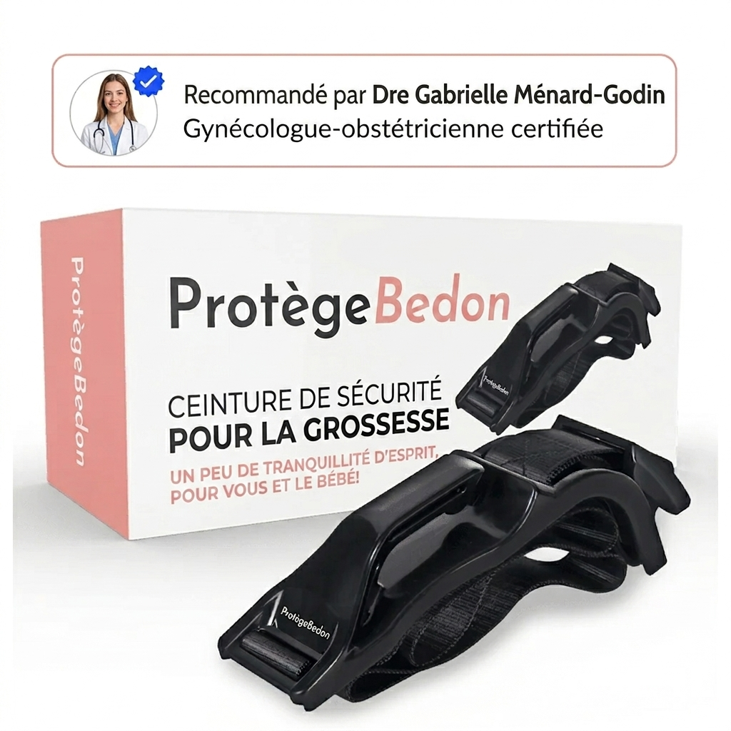 ProtègeBedon™ – La ceinture qui protège votre ventre et bébé en voiture