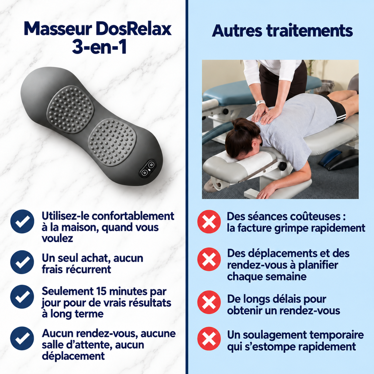 DosRelax® — Masseur de dos 3‑en‑1