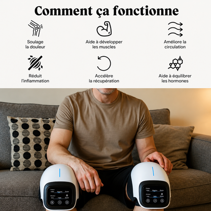 GenouRelax® – Masseur chauffant 3-en-1