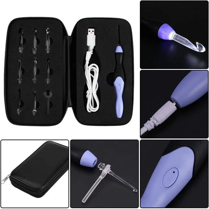 LumiCrochet™ – Kit de 9 Crochets lumineux DEL rechargeables