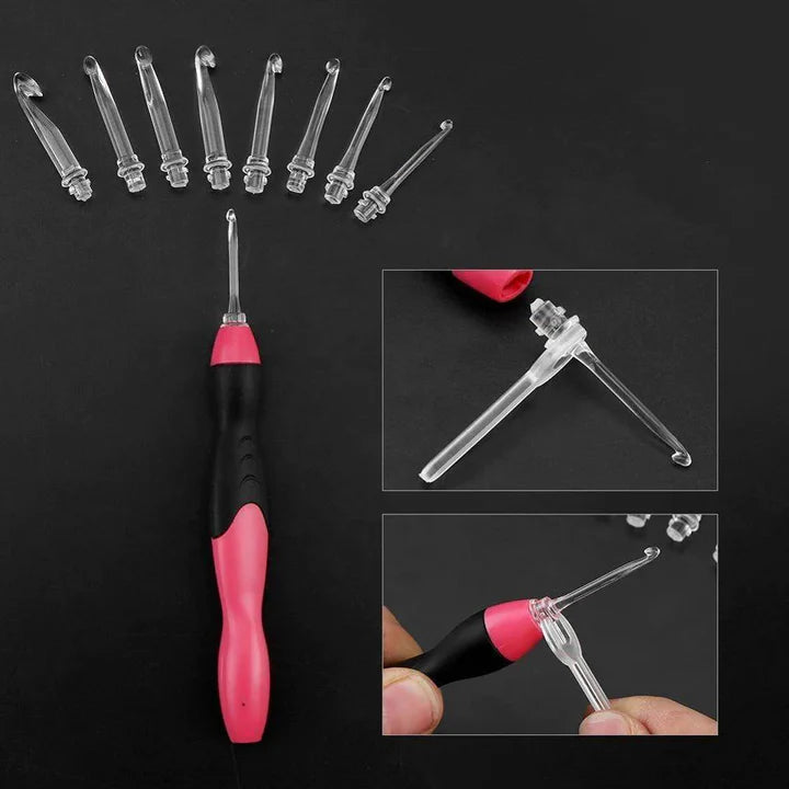 LumiCrochet™ – Kit de 9 Crochets lumineux DEL rechargeables